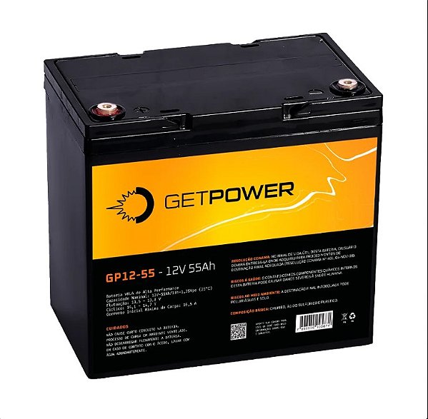 BATERIA SELADA 12V 55AH GETPOWER - VRLA AGM