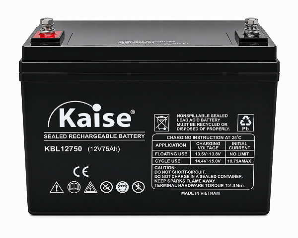 BATERIA SELADA 12V 75AH KAISE - VRLA AGM