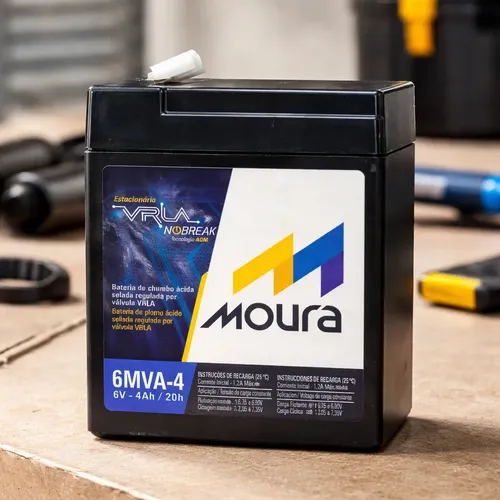 Bateria Selada Moura 6MVA4 6V 4Ah AGM VRLA