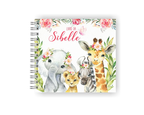 Livro da Bebê Personalizado | Safari Menina Floral
