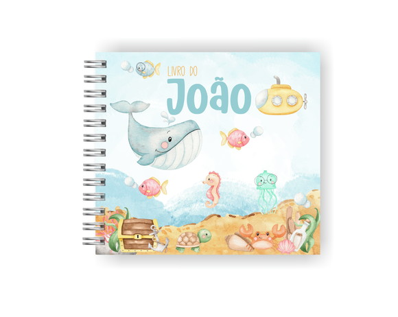 Livro do Bebê Personalizado | Fundo do Mar Menino