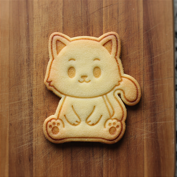 Cortador e Marcador para Biscoito, Pasta Americana, Bolacha, Massa | Gatinho Sentado