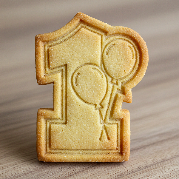 Cortador e Marcador para Biscoito, Pasta Americana, Bolacha, Massa | Número 1 com balões