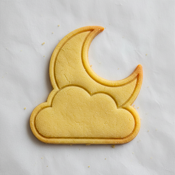 Cortador e Marcador para Biscoito, Pasta Americana, Bolacha, Massa | Lua e Nuvem