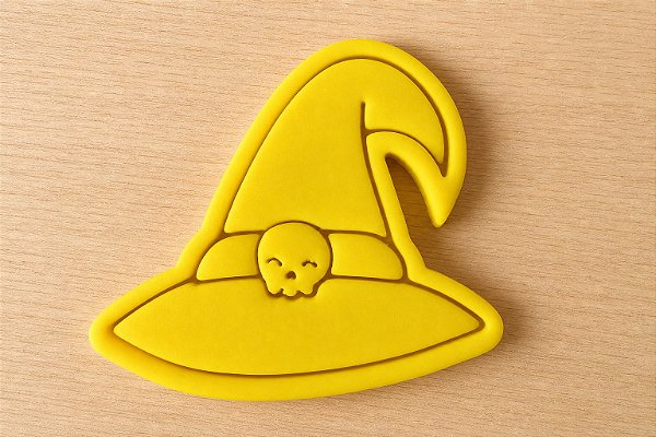 Cortador e Marcador para Biscoito, Pasta Americana, Bolacha, Massa | Halloween | Chapéu Bruxa MODELO 2