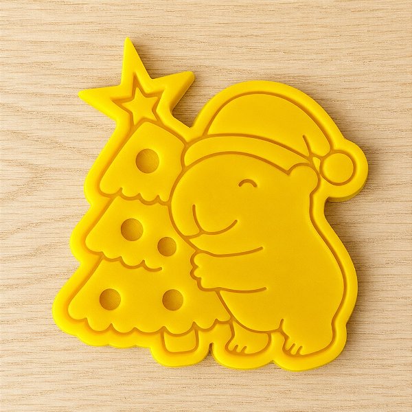 Cortador e Marcador para Biscoito, Pasta Americana, Bolacha, Massa | Natal | Capivara Árvore de Natal