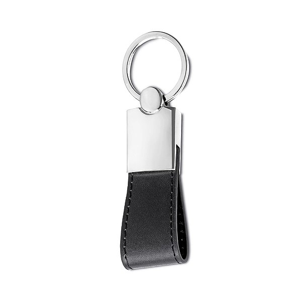 Chaveiro Metal com Couro - Mínimo 50 unidades