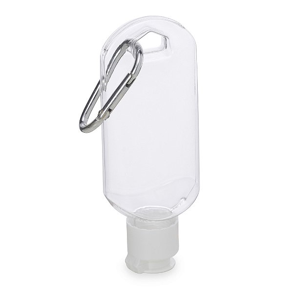 Frasco Plástico 55ml com Mosquetão  - Mínimo 50 unidades