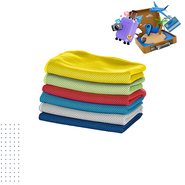 Toalha esportiva refrescante em poliamida e poliéster