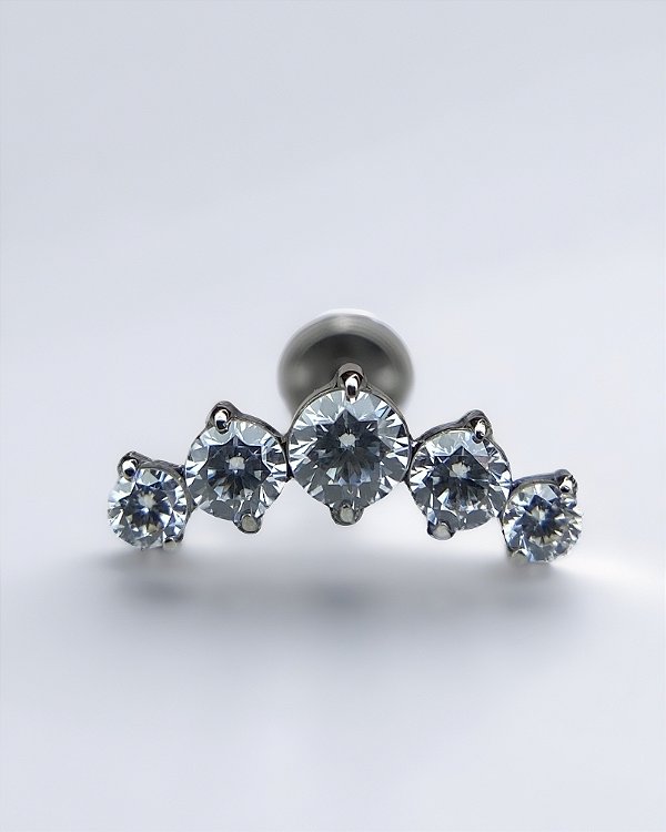 Piercing Cluster com Zircônias Cúbicas Lyra - Titânio