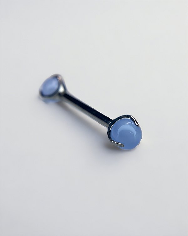 Piercing Mamilo Barbell Reto Blue Onix - Titânio