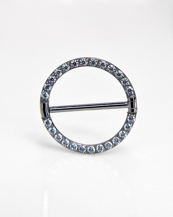 Piercing Click Circular com Zircônias Titânio