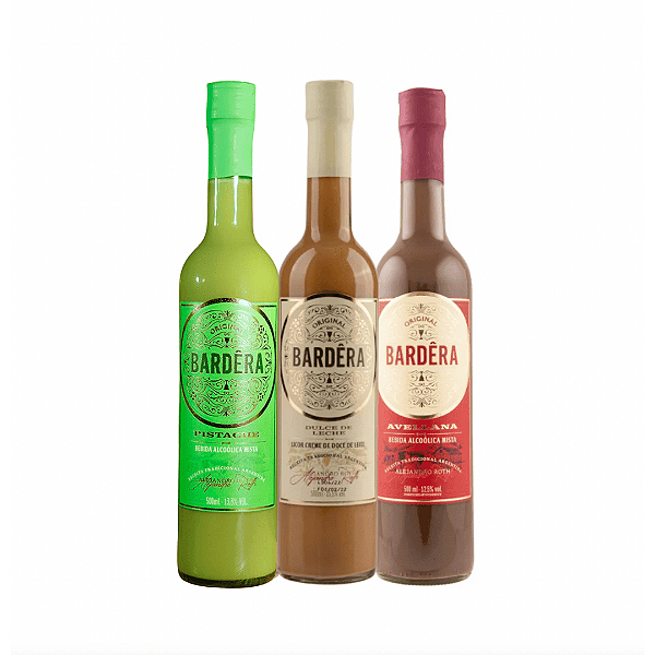 Kit: 3 Bardêra 500ml ( Bardêra Pistache Puro + Bardêra Doce de Leite + Bardêra Nutella )