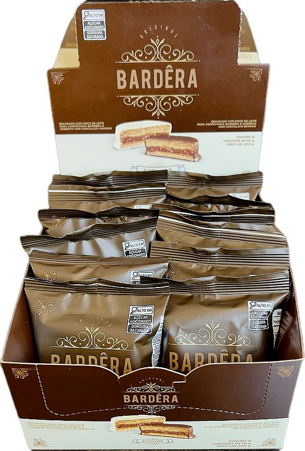 Display Alfajor Bardêra com 12un. 50gr - Chocolate meio amargo