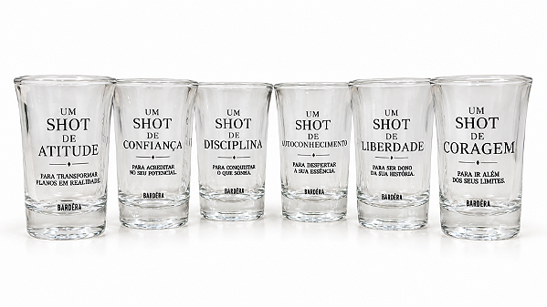 Kit 6 Copos Shots Bardêra Inspira