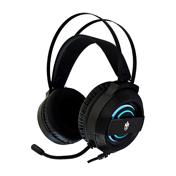 Headset Fone Gamer C/ Microfone Garen LED RGB Preto