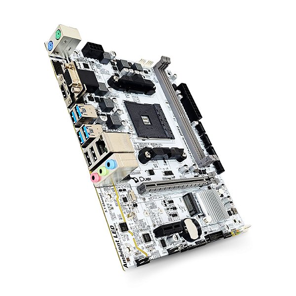 Placa Mãe AMD AM4 DDR4 Chipset A520 Micro ATX P/ Ryzen Branca