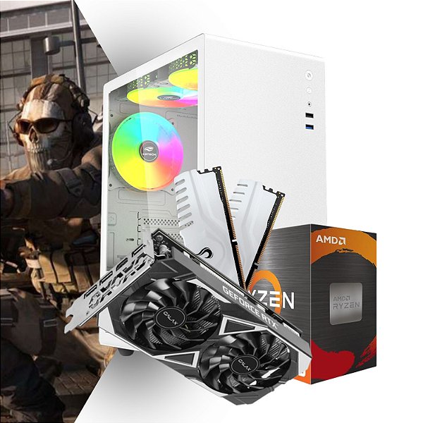 PC Gamer Orbit 5.2 - RTX 3050 - Ryzen 5 5500 - 32gb RAM - SSD M.2 1tb - Branco