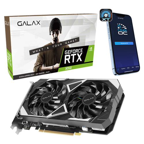 Placa de Vídeo RTX 3050 6gb, 96 bit, 1-Click OC G-SYNC, DLSS, Ray Tracing - Galax