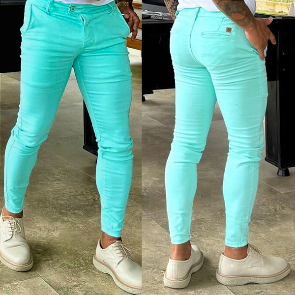 Calça Alfaiataria Cós Italiano Azul Claro