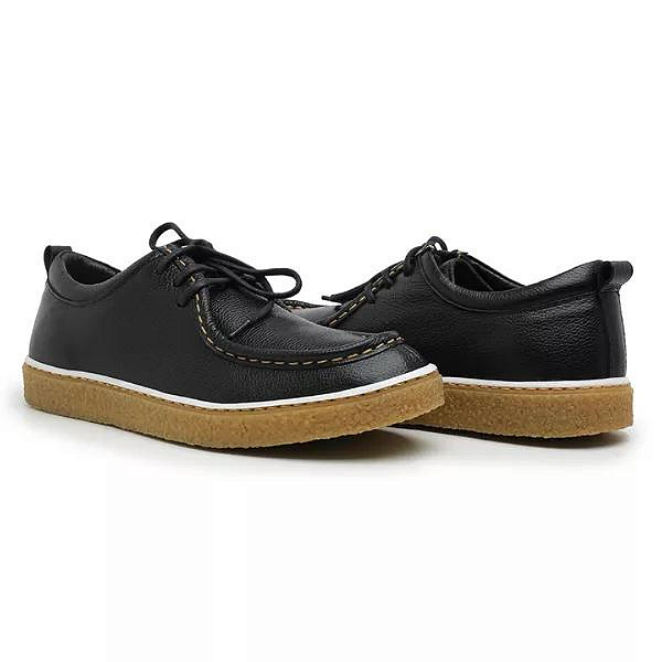Tenis Casual Cacareco Preto Couro Legítimo
