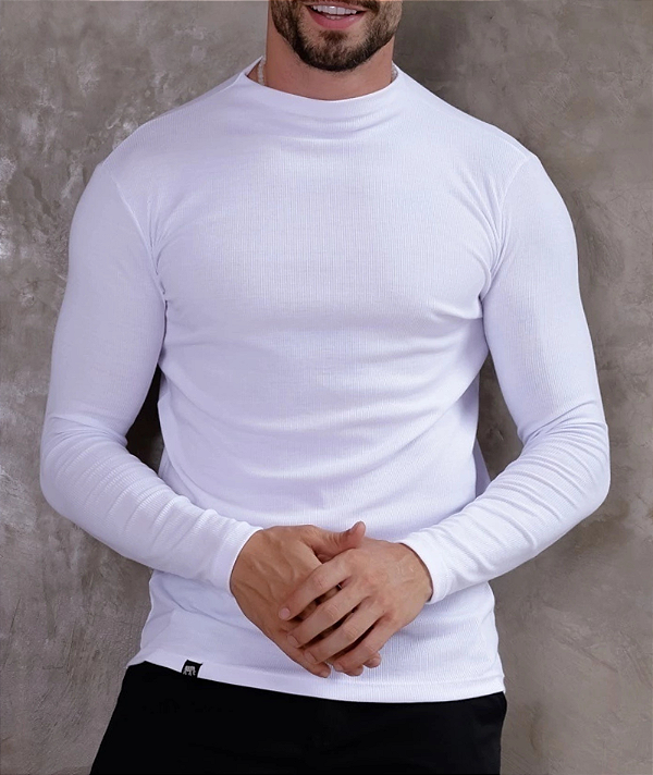 Blusa Gola Canelada Branca