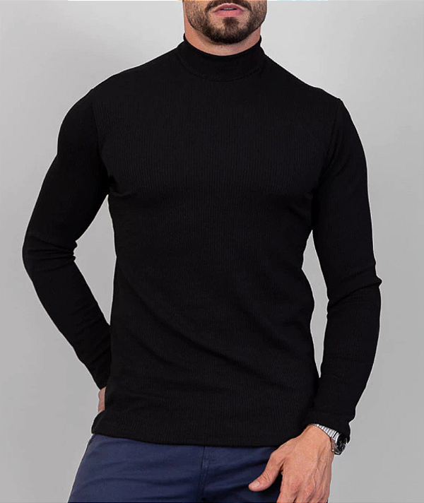 Blusa Gola Alta Preta