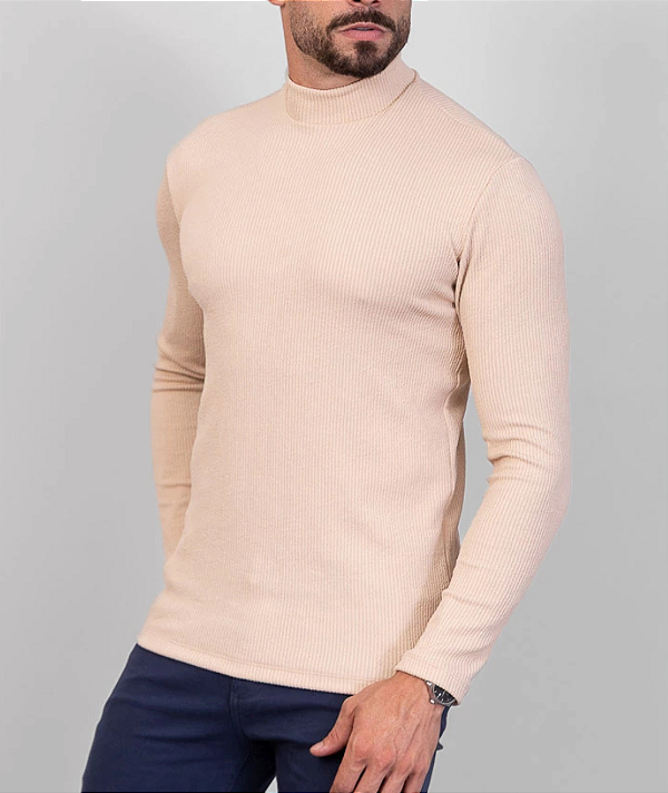 Blusa Gola Alta Bege