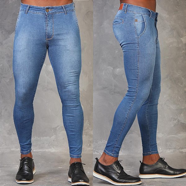 Calça Alfaiataria Tonalidade Jeans Escura