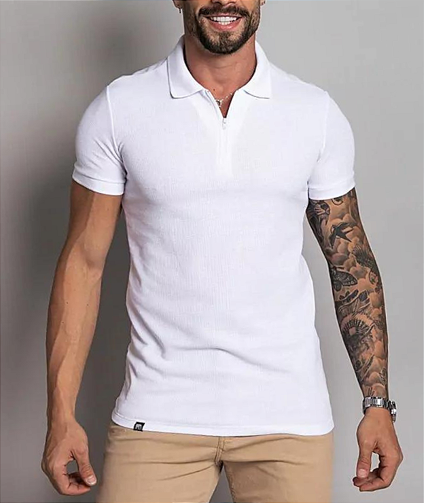 Polo Ziper Branca