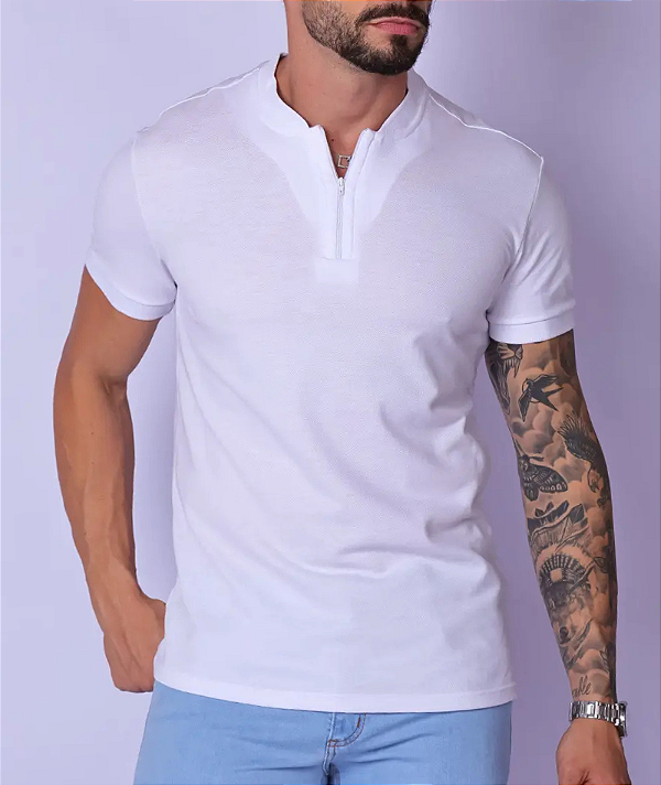 Polo Enzo Ziper Branca