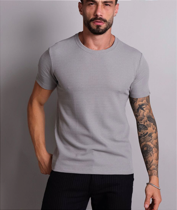 Camiseta Tricot Cinza
