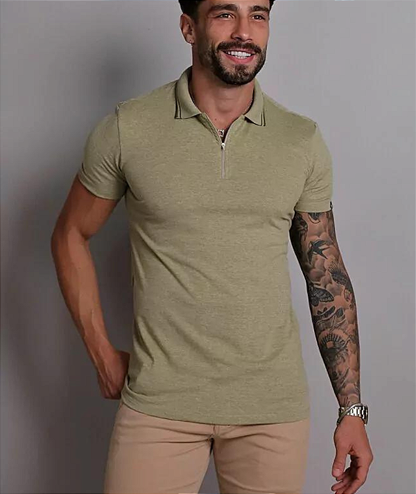 Polo Belchior Zíper Verde