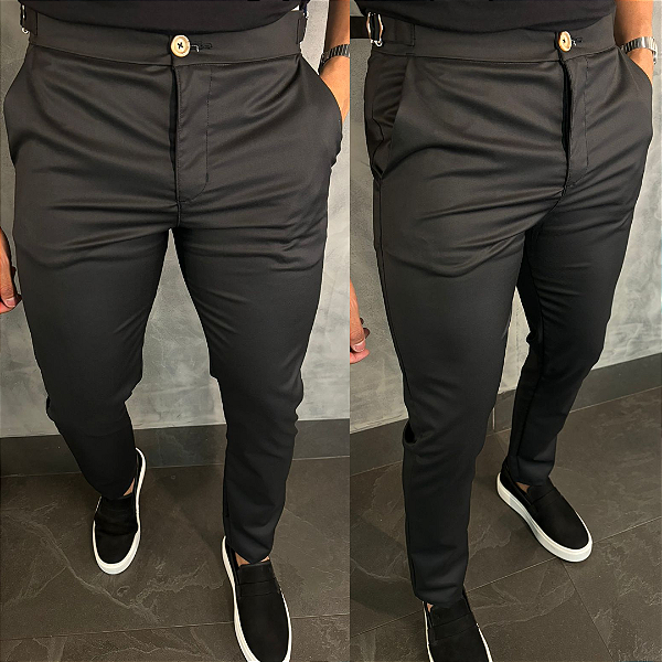 Calça Alfaiataria Buzios com regulagem lateral –  Preta