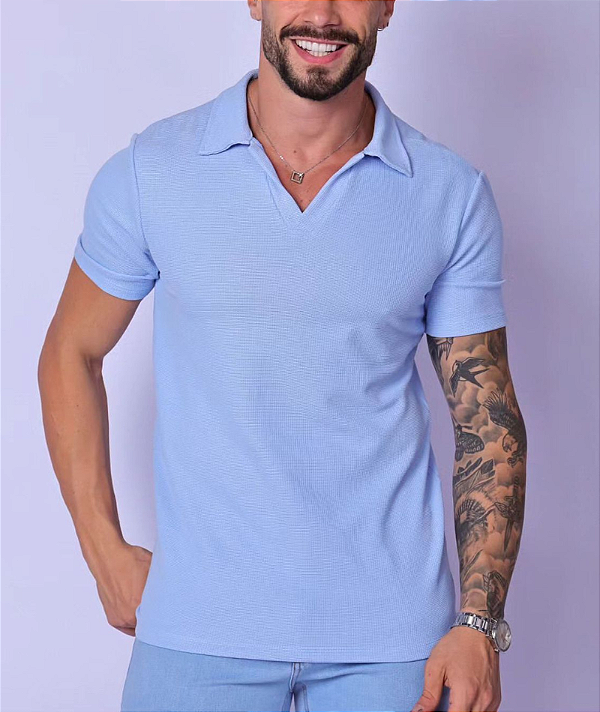 Polo Gola V Mumbai Azul Bebê