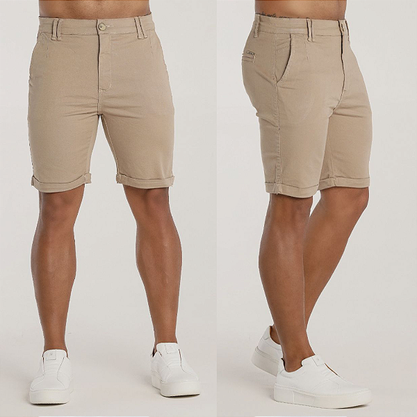 Bermuda alfaiataria Khaki