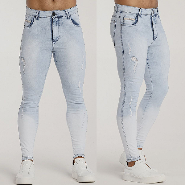 Calça Jeans Clara, Com Devorê E Aviamentos Preto