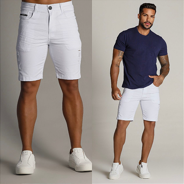 Bermuda Jeans Branca Premium