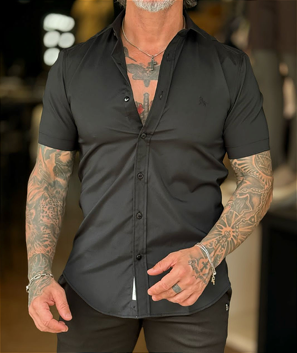 Camisa Tecnológica MC Preto