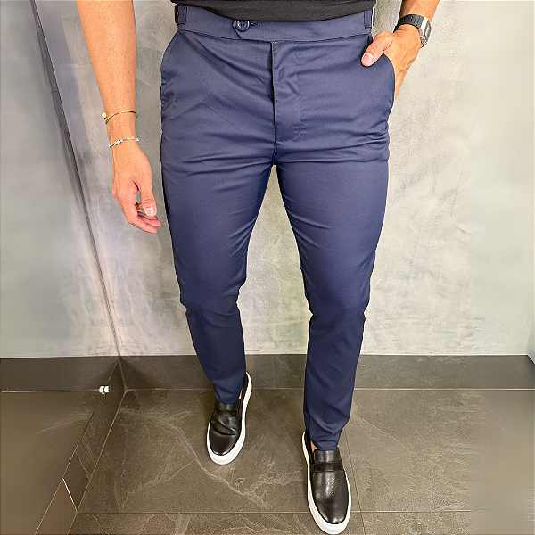 Calça Alfaiataria Buzios com regulagem lateral – Azul Marinho