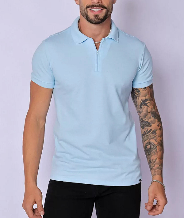 Polo Ziper Azul Bb
