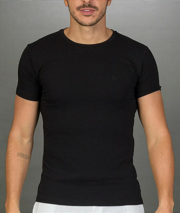 Camiseta  Preta  Algodão Egípsio