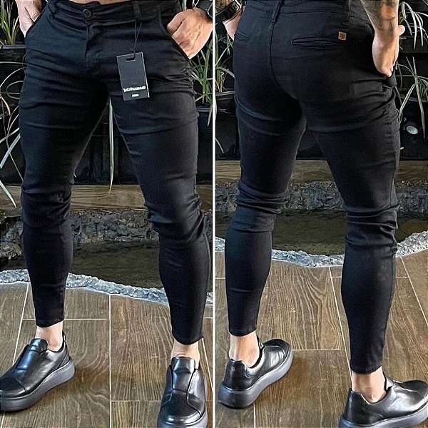 kit 3 Calça Alfaiataria Skinny Preta