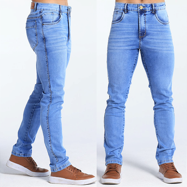 Calça Jeans Slim Lavanderia Clara