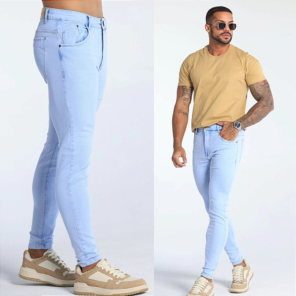 Calça Jeans Skinny Sky Clean Com Prenças