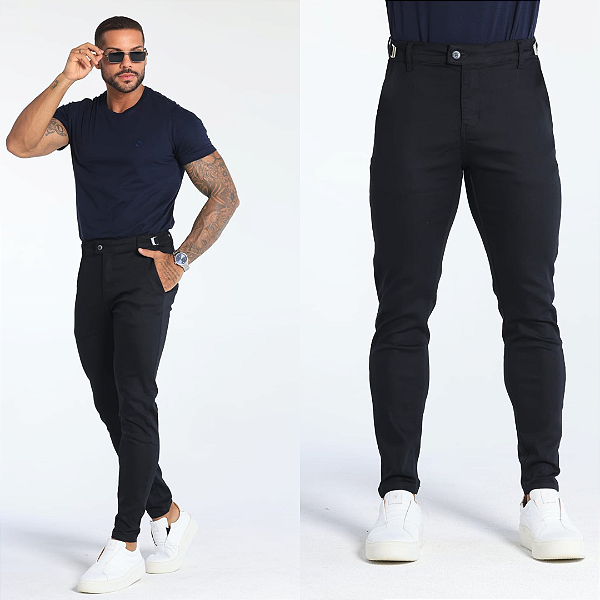 Calça Alfaiataria Skinny Ajuste Lateral – Preta