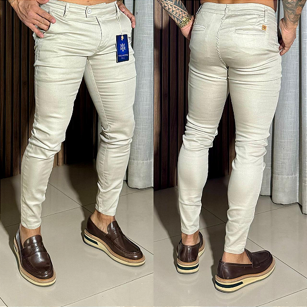 Calça Alfaiataria Cós Italiano Areia