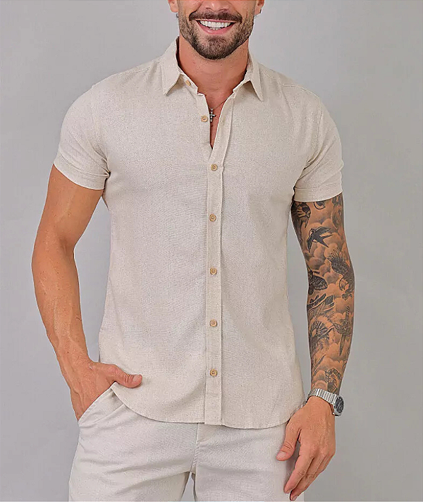 CAMISA M/C CAPRI BEGE
