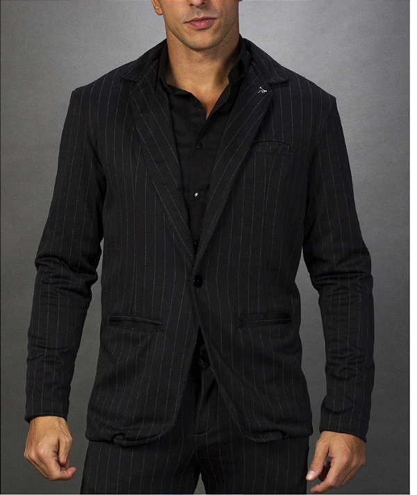 Blazer Risca De Giz Preto