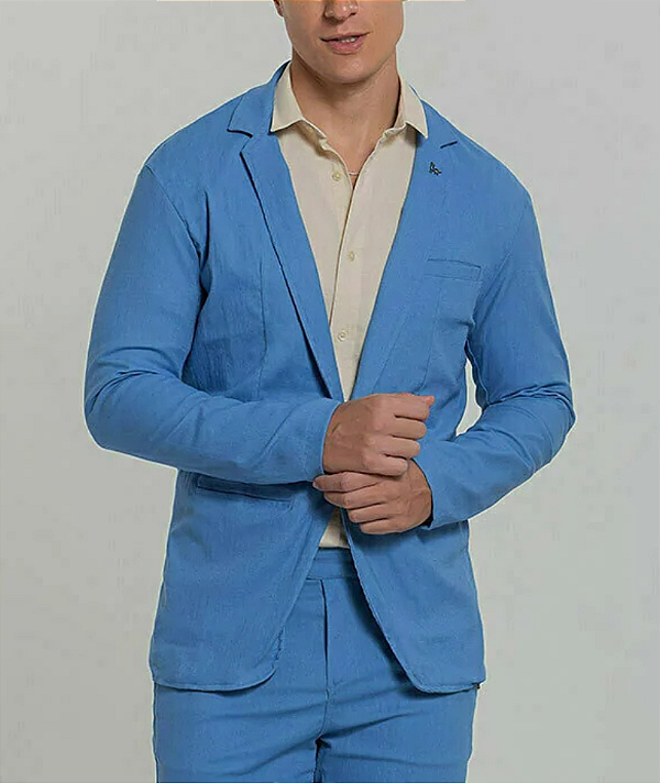 Blazer Masculino Linho Azul claro
